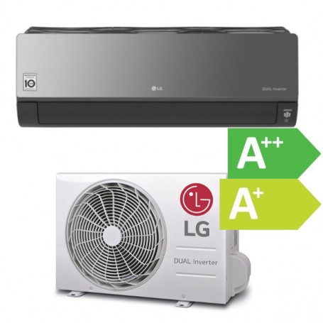 Lg AC09BK ArtCool Mirror, Climatiseur + Purificateur Air UVnano, R32 Inverter Reversible 3kW, jusqu'à 40 m²,WiFi intégré