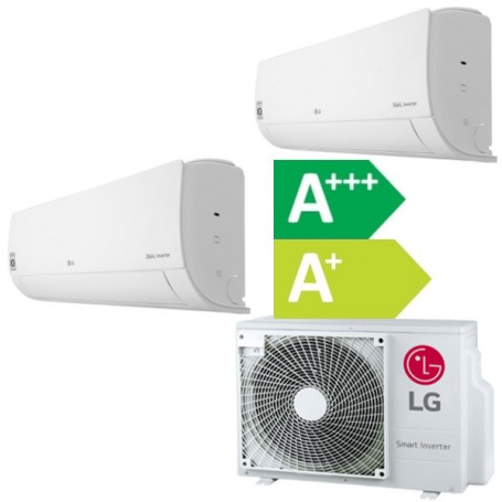 Lg Climatisation Bisplit R32 Inverter Reversible 2.5+2.5 kW, jusqu'à 35+35 m², WiFi intégré (Purificateur Air en option)