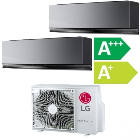 Lg Climatiseur + Purificateur Air, Bisplit R32 Inverter Reversible 2.5+3.5 kW ArtCool, jusqu'à 30+50 m², WiFi intégré