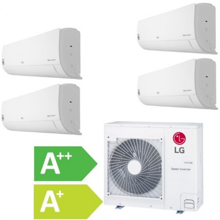 LG Climatisation Quadri 4 Split, R32 Inverter 8 kW Reversible, jusqu'à 140 m², WiFi intégré (Purificateur en option)