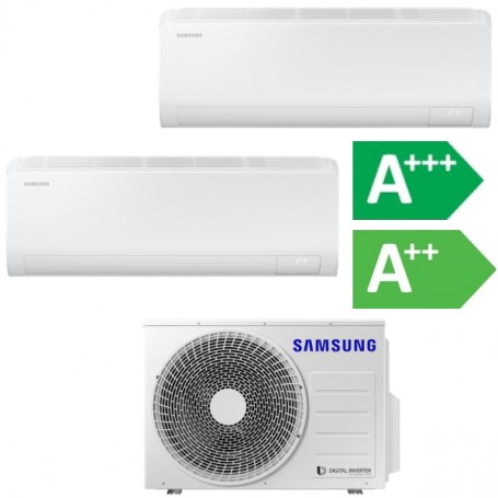 Samsung Climatisation Bisplit R32 Inverter Reversible 2.5+2.5 kW, jusqu'à 35+35 m², Cebu avec WiFi intégré