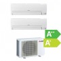 Mitsubishi Climatisation Bisplit R32 Inverter Reversible 2.5+2.5 kW, jusqu'à 35+35 m² (WiFi en option)