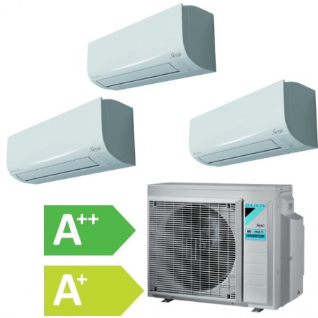 Daikin Climatisation Trisplit R32 Inverter Reversible 6 kW, jusqu'à 110 m² WiFi intégré