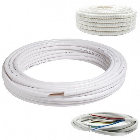 Tuyau Climatiseur Cuivre Isolé 3 Mètres - Diamètres 1/4 Et 3/8 Pouces, Pour Installation Ou Réparation